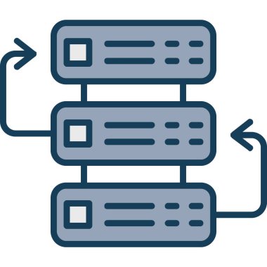 database network server icon in filled outline style