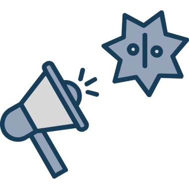 megafon ikonu. Web için megone hoparlör vektör simgelerinin özet çizimi