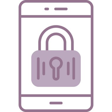 Kilit ve asma kilit vektör tasarımlı akıllı telefon