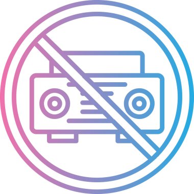 Müzik yok. Web simgesi basit illüstrasyon