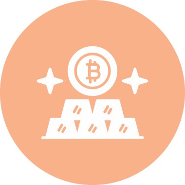 Bitcoin madencilik simgesinin vektör illüstrasyonu