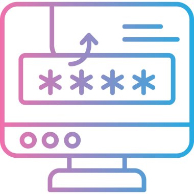 Beyaz arkaplanda izole edilmiş ana hatlı parola simgesi.