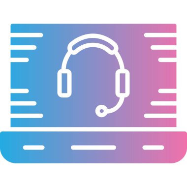 Kulaklık. Web simgesi basit illüstrasyon