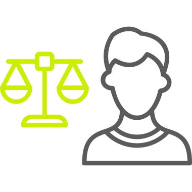 Law justice vektör çizgisi simgesi, düzenlenebilir vuruş, doğrusal konsept sembolü.