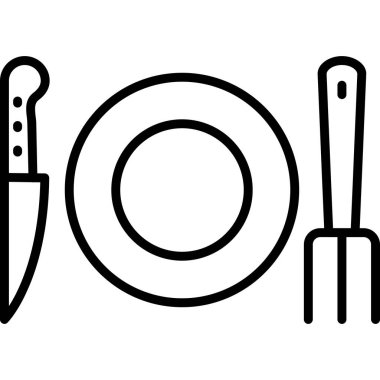 Yemek bıçağı simgesini ana hatlarıyla pişirme