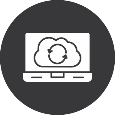 Bulut Hesaplama Kabartma Vektörü Simgesi Tasarımı