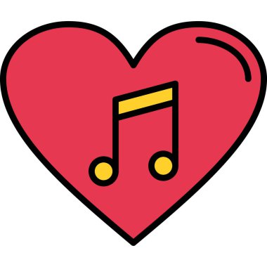 Kalp müzik notlar ile