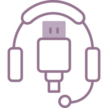 Kulaklık simgesinin vektör illüstrasyonu