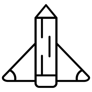 Roket. Web simgesi basit illüstrasyon