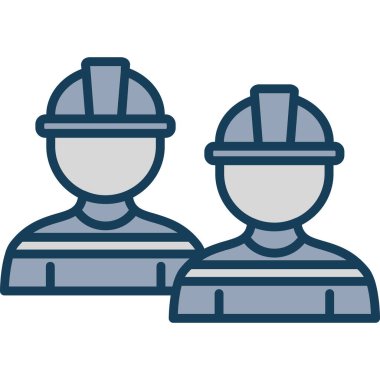 mühendis ve işçi çalışma simgesi.