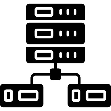 Sunucu simgesi, vektör illüstrasyonu