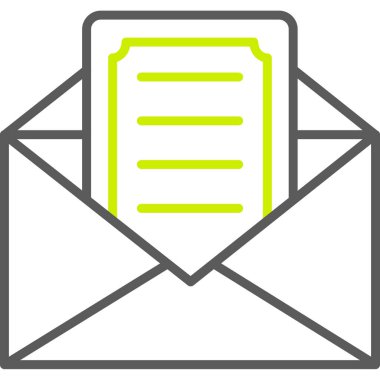 zarf e- posta simgesi, vektör illüstrasyonu