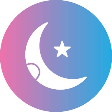 Ay ikonu vektör illüstrasyonu