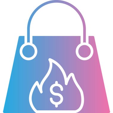 Alışveriş poşeti simgesi, vektör illüstrasyonu