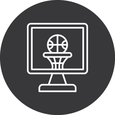 Basketbol potası simgesi düz stil