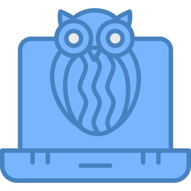 Baykuş. Web simgesi basit illüstrasyon