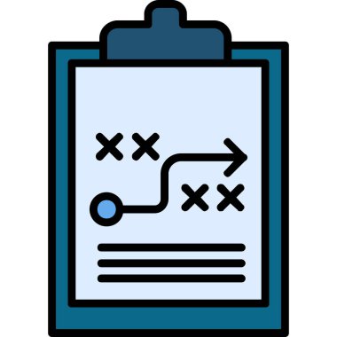 İş planı simgesi, anahat stili