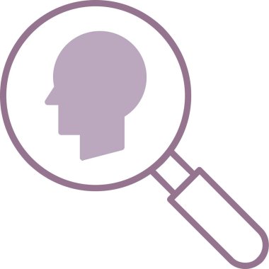 Büyüteç ikonlu insan kafası