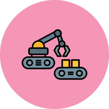 robot. Web simgesi basit illüstrasyon