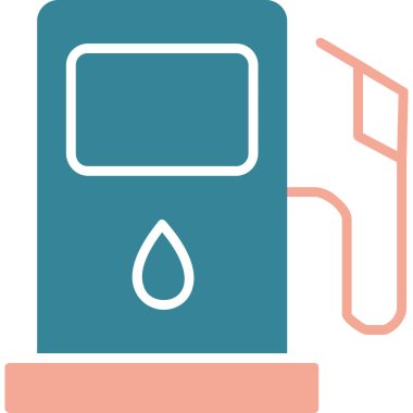 benzin istasyonu simgesi, vektör illüstrasyonu