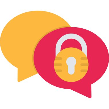 asma kilit simgesi olan konuşma balonu