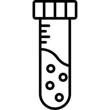 Test tübü ikon ana hatları vektörü. laboratuvar testi