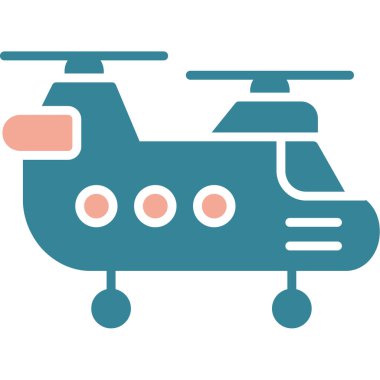 hava helikopteri düz vektör simgesi