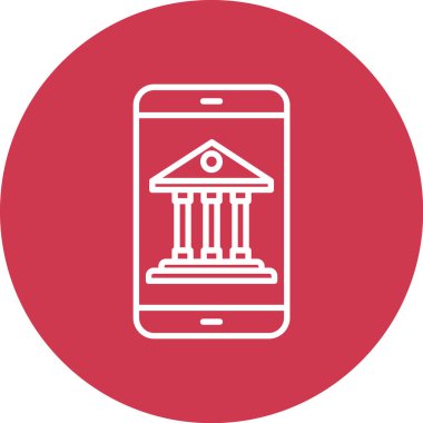 Banka binası simgesi, vektör illüstrasyonu