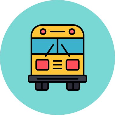 Otobüs. Web simgesi basit illüstrasyon