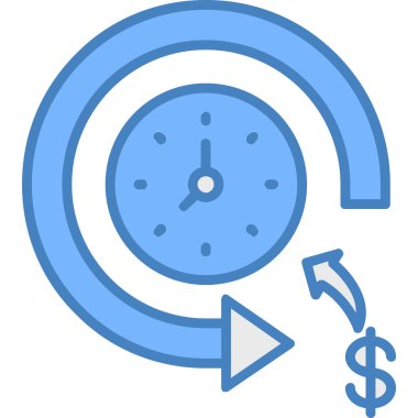 Saat simgesi. özet zaman saat vektör rengi düz izole