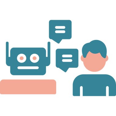 Sohbet robotu ikon vektör illüstrasyon tasarımı