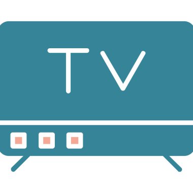 TV vektör simgesi. Çizgi film çizimi. Beyaz arka planda izole edilmiş. grafik tasarımı.