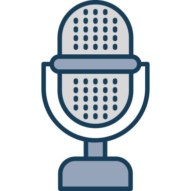 Mikrofon. Web simgesi basit illüstrasyon