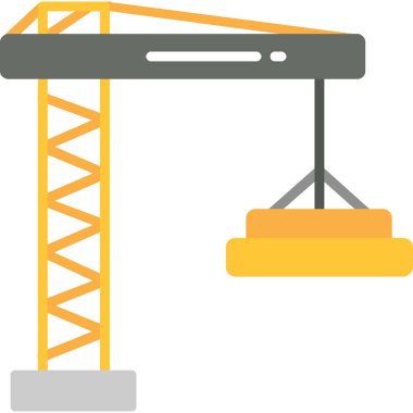 Vinç vinç inşaat simgesi düz stil