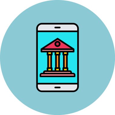 Banka. Web simgesi basit illüstrasyon