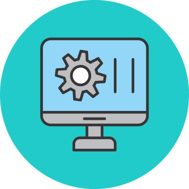 Bilgisayar. Web simgesi vektör illüstrasyonu