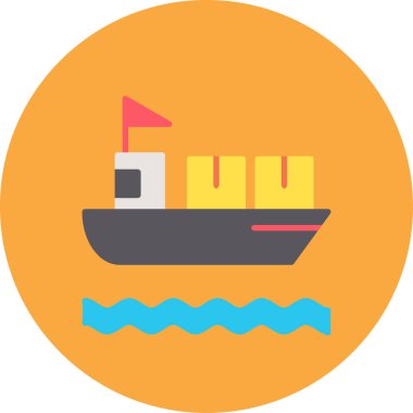 tekne düz simgesi, vektör, illüstrasyon