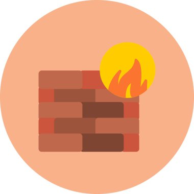 Yanan bir ateş simgesinin vektör illüstrasyonu