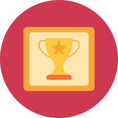 Ödül kupası düz simgesi, ödül, başarı