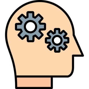 İnsan beyni ikon vektör illüstrasyonu