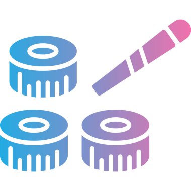 Beyaz zemin üzerinde boya fırçası simgesi olan mavi palet. Simgeleri vektöre ayarla. resimleme