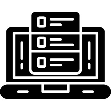 Veritabanı sunucusu simgesi, basit vektör çizim