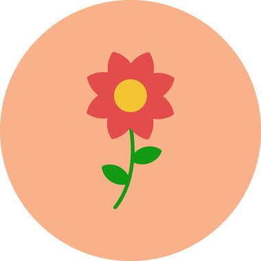Çiçek. Web simgesi basit illüstrasyon