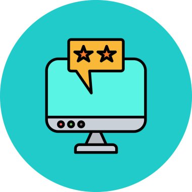 Geribildirim derecelendirme vektör çizimi olan bilgisayar monitörü