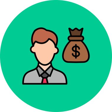 iş adamı simgesi, vektör illüstrasyonu