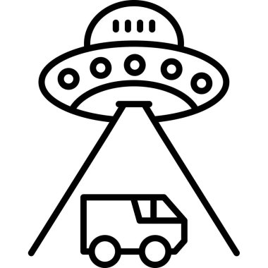 Uzaylı UFO simgesi, vektör çizimi