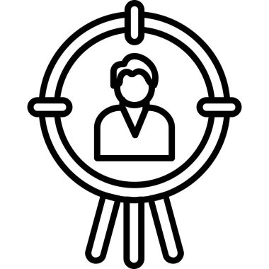 İş adamı ikonu. Beyaz arkaplanda izole edilmiş web tasarımı için iş adamı vektör simgesi taslağı