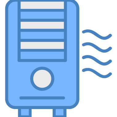 Doldurulmuş ana hatlı klima simgesi