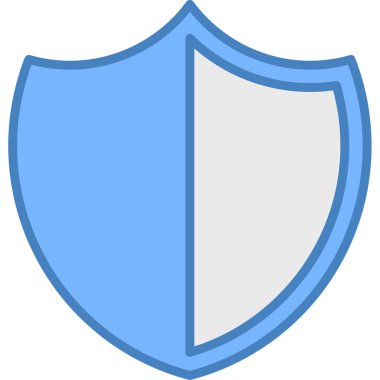 Kalkan koruma simgesi doldurulmuş dış hat biçiminde