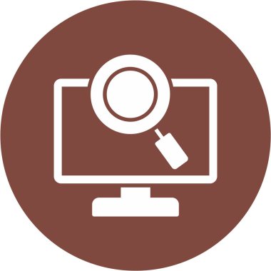 Bilgisayar monitörü. Web simgesi basit illüstrasyon